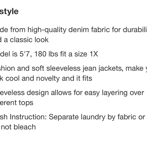 NWT Agnes Orinda Women's Plus Size Elastic Waist Button Denim Vest Size 1x - Picture 4 of 5